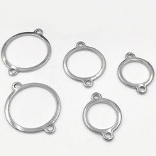 Conectores en forma de círculo de acero inoxidable, espaciador de cuentas, 13mm, 16mm, 19mm de diámetro, fabricación de joyas DIY 2024 - compra barato