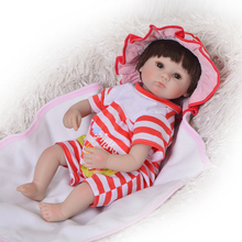 Bebê reborn bonecas menina 17 "43 cm bonecas bebe suave silicone renascer baby dolls brinquedos para crianças presente de natal boneca reborn 2024 - compre barato