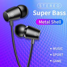 PTM Metal Bass Earbuds Headphones 3.5mm In Ear Earphone Earpiece With Mic Stereo Gaming Headset For Samsung Xiaomi iPhone MP3 2024 - buy cheap