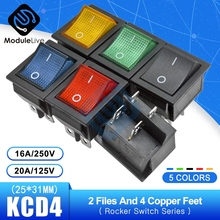 KCD4  Rocker Switch Power Touch On/off  Switch 2 Positions 4Pins Feets Ship Type with light 16A 250V 30A 125V 25*31mm 2024 - buy cheap
