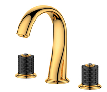 Válvula de cerámica de 8 pulgadas para lavabo de baño, grifo mezclador de tres agujeros, color negro, dorado, TI-PVD, nuevo, 3 uds. 2024 - compra barato