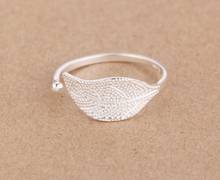 Shuangshuo Silver Plated Leaf Ring Jewelry for women Fashion Jewelry Women Adjustable Feather Female ring Wedding gift 2024 - buy cheap