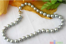 CB160   AAA+++ 17" 12MM GRAY ROUND FW CULTURED PEARL NECKLACE 2024 - buy cheap