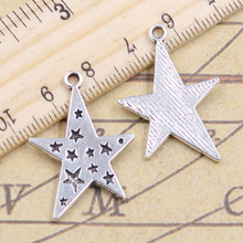 12pcs Charms Star Pentagram 28x21mm Tibetan Bronze Silver Color Pendants Crafts Making Findings Handmade Antique DIY Jewelry 2024 - buy cheap