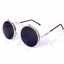 Unisex Gothic Steampunk Mens Sunglasses Coating Mirrored Sunglasses Round Circle Sun glasses Retro Vintage Gafas de Sol 2024 - buy cheap