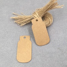 200pcs Kraft Brown Price Tags+200pcs Strings 5*2.5cm DIY Handmade Gift Hang Tags Drifting Bottle Paper Name Cards Packing Tags 2024 - buy cheap