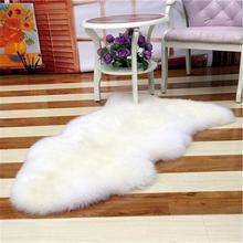 Soft Artificial Sheepskin Chair Cover Warm Hairy Carpet Seat Pad Plain Skin Fur Plain Fluffy Area Rugs Washable Bedroom Faux 6 2024 - buy cheap