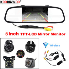Koorinwoo 2,4G беспроводной 5-дюймовый TFT ЖК-монитор зеркала заднего вида с видеовходом HD Автомобильная камера заднего вида с цветным видом 2024 - купить недорого