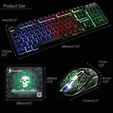 T6 Rainbow Backlight Usb Ergonomic Gaming Colorful Keyboard and Mouse Set for PC Laptop for Tablet Desktop Russian sticker Y2.21 2024 - buy cheap