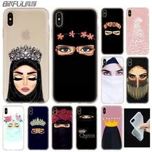 Arab Woman With Niqab Face eye Case Silicone soft for iPhone 12 11 Pro X XS Max XR 8 7 6 Plus 5s SE 2020 S 6.1 Cover 2024 - buy cheap