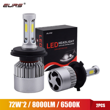 EURS 6500K H7 LED H4 H11 H8 HB4 H1 H3 HB3 LED Car Headlight Bulb 12V 72W 8000lm LED Motorcycle Fog lamp 2024 - buy cheap