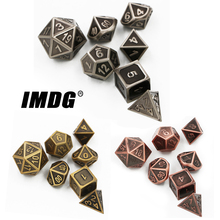 IMDG 7pcs/set Creative RPG Game Dice Polyhedron Metal Dice DND Carving Ancient Color Digital Game Dice 2024 - buy cheap