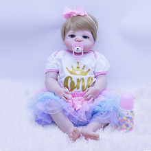 Bebe boneca renascer 22 55 55 55cm cheio de silicone reborn bebê menina boneca real loira olhos azuis recém-nascidos bonecas brinquedos bebe presente rebon lol boneca 2024 - compre barato