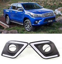 Luzes led diurnas para toyota hilux revo, kit de lâmpadas de neblina para coleta entre 2015 2024 - compre barato