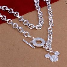 Hot Sale!!Free Shipping 925 Silver Necklace,Fashion Sterling Silver Jewelry Miki Mouse Necklace SMTN260 2024 - buy cheap