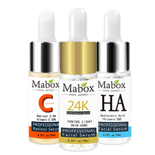 Mabox-suero de vitamina C + seis péptidos, suero de oro de 24K + ácido hialurónico, cremas de día antienvejecimiento para el cuidado de la piel, esencia hidratante 2024 - compra barato