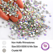 Brillantina Cristal AB SS3-SS30 diamantes de imitación de cristal para corrección de uñas no caliente en piedras Strass planas 3D uñas arte piedra 2024 - compra barato