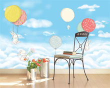 Beibehand-papel de parede 3d com estampa de desenho animado, balão, plano de fundo de casa, para crianças 2024 - compre barato