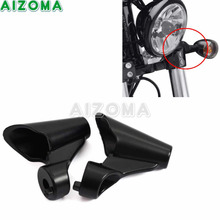 2x Motorcycle Relocation Kit Black Aluminum Front Turn Signal Bracket For Harley  XL1200X  2010-2015 2024 - buy cheap