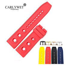 Carlywet-pulseira de silicone para relógio, 22 24mm, borracha de alta qualidade, substituição para relógio de pulso, faixa para breilting superoceano 2024 - compre barato