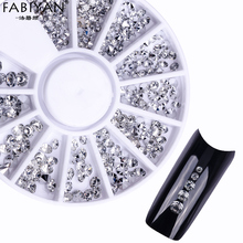 Nail Art Wheel Mixed Sizes Rhinestone Crystal Decoration 3D Tips Design Manicure Acrylic UV Gel Polish Drill Glitter Accessories 2024 - buy cheap