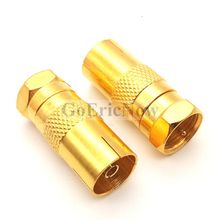 1 pcs RF Coaxial Goldplated F male plug to IEC PAL DVB-T TV male/ female jack RF adapter connector 2024 - buy cheap
