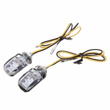2 pçs universal âmbar led motocicleta 6led mini turn signal light super brilhante indicador pisca para honda ducati
