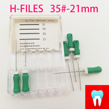 6 pces 35 #-21mm dental h arquivos canal raiz dentista materiais instrumentos de odontologia uso da mão de aço inoxidável h arquivos 2024 - compre barato