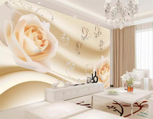 photo wallpaper flower silver cloth 3D stereoscopic bedroom living room TV background wall butterfly large mural wallpaper 2024 - buy cheap