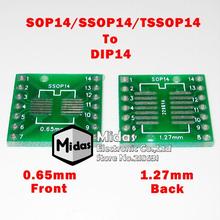 [ Мидас ] бесплатная доставка 10 шт./лот двухстороннее 1.27 мм 0.65 мм SOP14 SSOP14 TSSOP14 в DIP14 Moudle печатной платы пластина 2024 - купить недорого