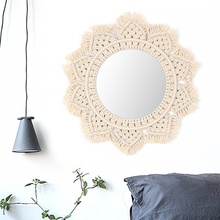 Tapeçaria decorativa de macramé, decoração boho em tecido manual, para pendurar na parede da sala, simples, espelhada decorativa 2024 - compre barato