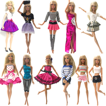 NK-vestido de muñeca para niña, lote de 10 juegos, estilo combinado aleatorio, ropa de hermosa fiesta, Top, vestido para muñeca Barbie, el mejor regalo para niña DZ 2024 - compra barato