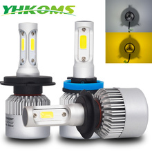 YHKOMS Car Headlight H4 H7 H11 LED H1 H3 H8 H9 9005 9006 880 5202 H13 Auto Fog Light 6500K 3000K White Yellow Light COB 12V 24V 2024 - buy cheap