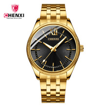 2018 Chenxi Gold Watch Men Man Famous Brand Luxury Quartz Wrist Watches Golden Steel Male Clock Quartz-watch Relogio Masculino 2024 - buy cheap