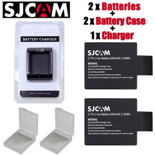 Caliente 2 piezas sj4000 SJ5000 batería + cargador para SJCAM sj4000 sj5000 sj6000 sj7000 sj8000 Cámara WIFI batería + 2 piezas baterías caso 2024 - compra barato