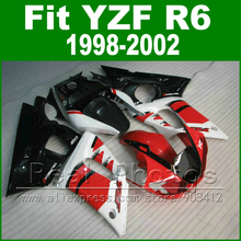 Piezas de plástico para YAMAHA R6, kit de carenado 98-02, rojo, negro, YZF R6, s1998 carenado, 1999, 2000, 2001, carrocería, novedad 2024 - compra barato
