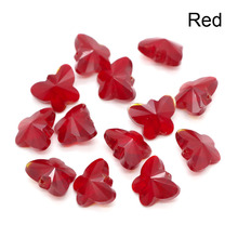 Sale Price !500pcs 14mm Red Butterfly Pendants Jewelry Loose Crystal Glass Beads Curtain Bracelet DIY Beads Free Shipping 2024 - buy cheap