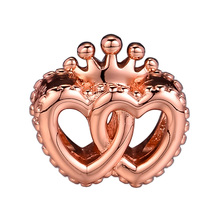 United Regal-abalorio de corazones para mujer, Pulseras originales de oro rosa, bricolaje, fabricación de joyas 2024 - compra barato