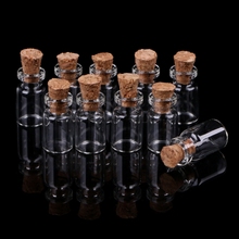 10pcs/pack 0.5mL Mini Small Tiny Clear Cork Stopper Glass Bottles Vials Wholesale 2024 - buy cheap