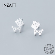 INZATT Lovely hollow Star Cat Cute Animal Stud Earrings Charm 925 Sterling Silver For Women Fine Jewelry Party Gift 2024 - buy cheap