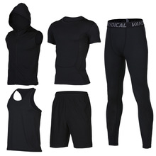 Quick Dry 5PCS Men Running Sport Suits Sport Basketball Compression Underwear Running Sets Sport Suits Gym Jogging Fitness Suits 2024 - buy cheap