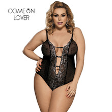 Comeonlover Woman Erotic Suit See Though Mesh Teddy Lingerie Sexy Black Lace Embroidery Body Renda Sexy Outfit Sex RI80320 2024 - buy cheap