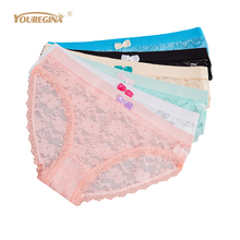YOUREGINA Women Underwear Seamless Panties Cotton Floral Sexy Full Lace Transparent Panties Briefs for Ladies 6 pcs/lot 2024 - buy cheap