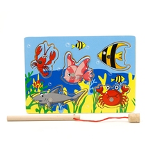 Магнитная рыболовная игрушка игра в рыбалку и мозаика, доска-пазл, доска-пазл, рыба, магнит, деревянная рыба, игрушки для детей 2024 - купить недорого