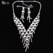 MS20396 Hot Sale Rhinestone Jewelry Set Wedding Jewelry Set Clear Crystal Top Elegant New Arrival Party Gift Free Shipping 2024 - buy cheap