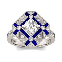 Мужское и женское кольцо с голубым кубическим цирконием, из серебра 925 пробы 2024 - купить недорого