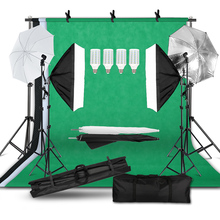 Kit de sesión de fotos con sistema de soporte de fondo y paraguas, Kit de iluminación Softbox para estudio de vídeo y fotografía 2024 - compra barato