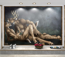 Papel de parede decorativo espada cervo casal fundo pintura de parede 2024 - compre barato