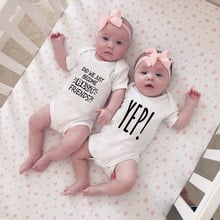 We Just Became the Best Friends and Ouaip Baby Cotton Short Sleeve Double Jumpsuits Baby Boys Girls Body Funny Cute Style 2024 - buy cheap