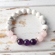 Rose Quartzs Howlite And Amethysts Bracelet Healing Jewelry Women Natural Stone Beaded Wrist Pulsera Mujer 2024 - buy cheap